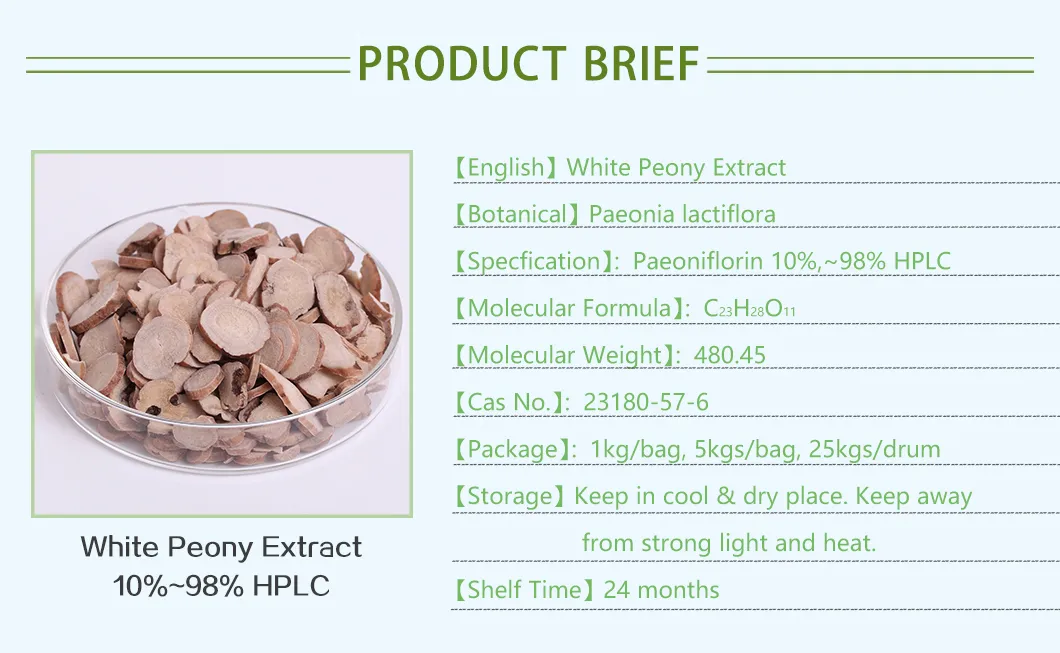 100% Natural Paeoniflorin White Peony Root Extract Powder Factory Supply Herb Extract