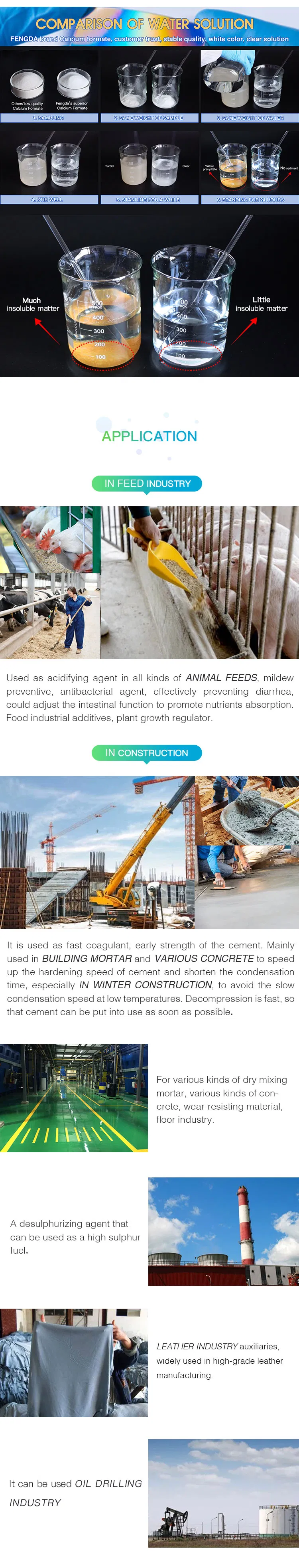 Calcium Formate Powder Fengda CAS 544-17-2 Price Technical Industrial Grade 98 Calcium Formate for Construction