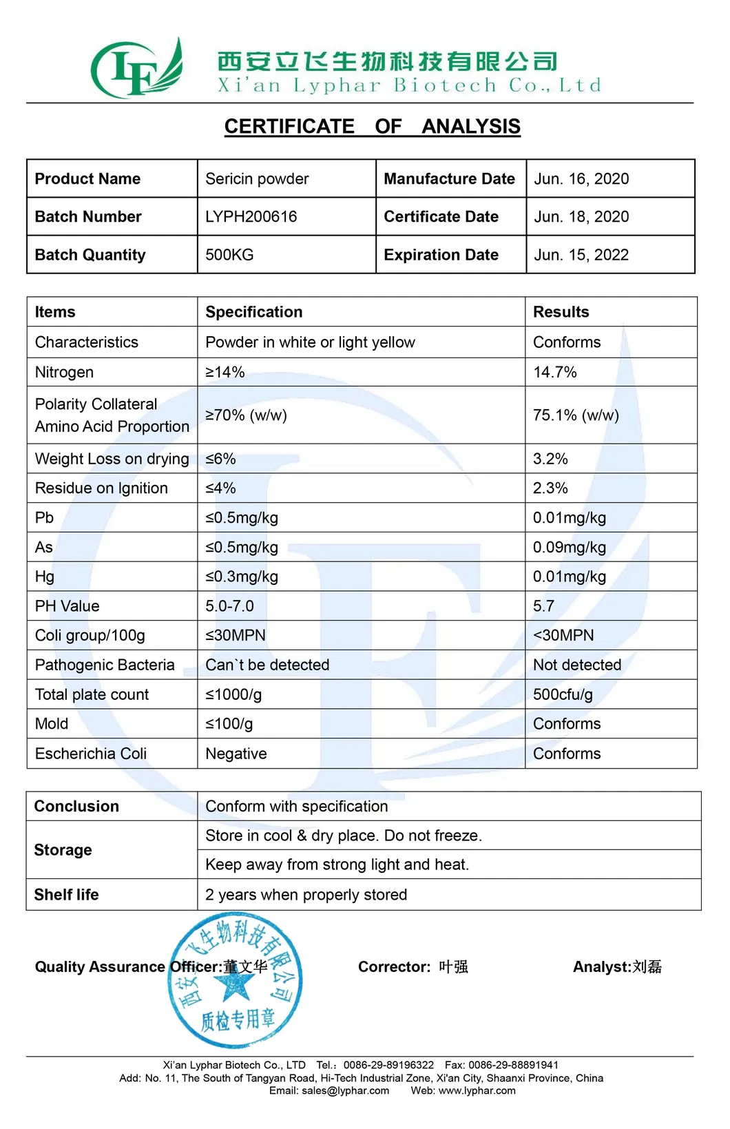 Food Grade White Powder Silk Sericin Powder
