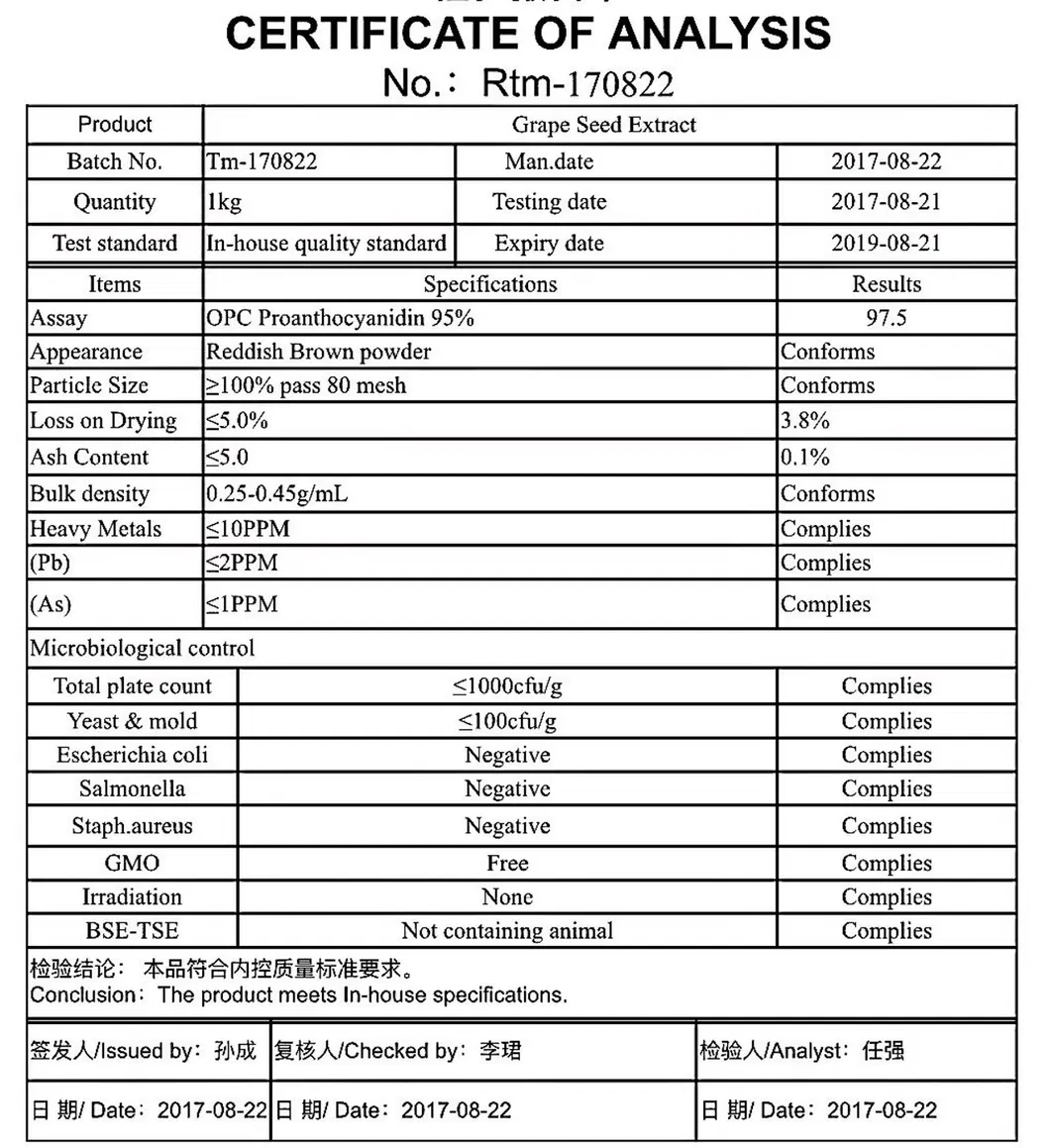 High Quality 95% OPC Grape Seed Extract Powder