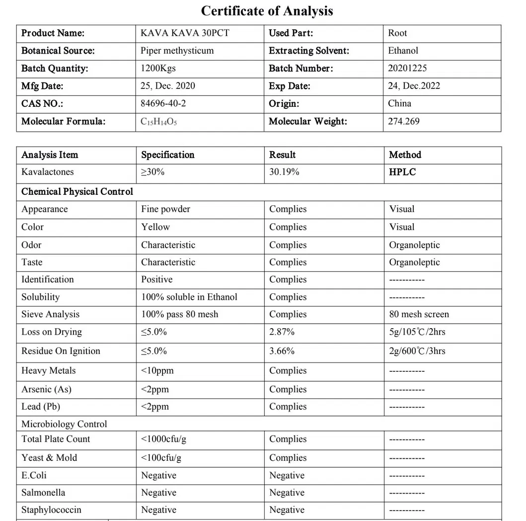 Natural Fiji Kava Kawa Extract Powder 10%-70% Kavalactones Kava Extract