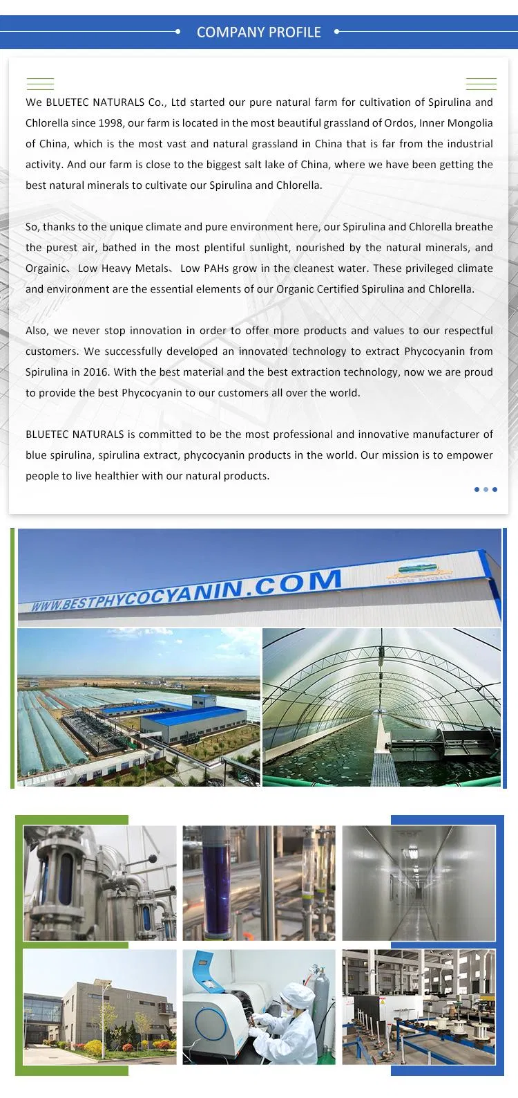 Super Healthcare Product Organic Spirulina and Chlorella Powder/Tablets Factory Supply