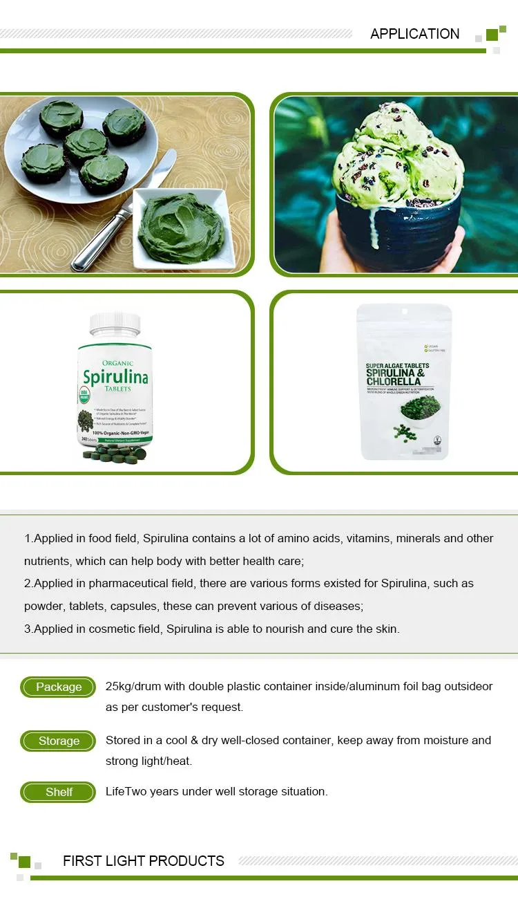 Super Healthcare Product Organic Spirulina and Chlorella Powder/Tablets Factory Supply