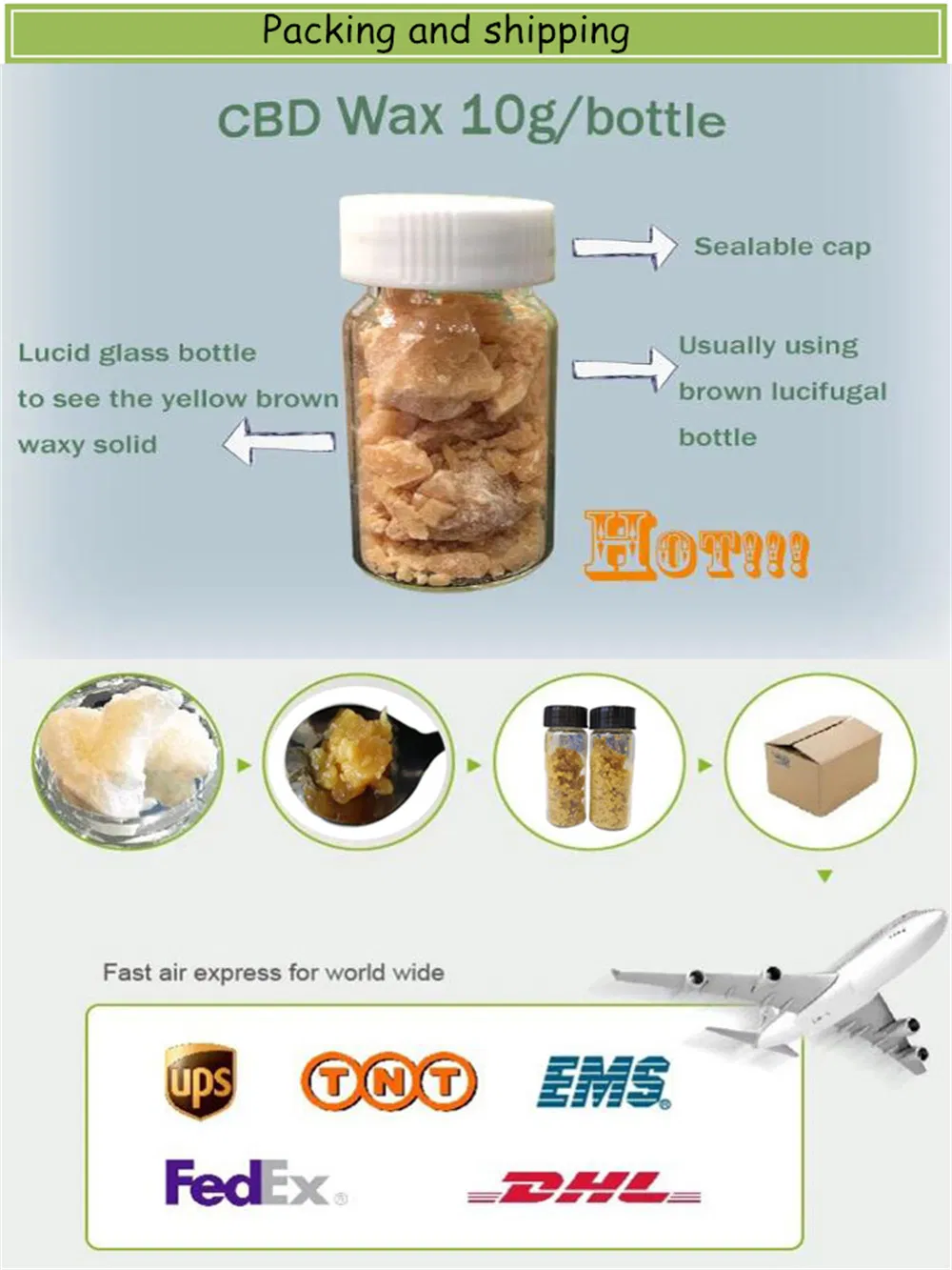 Us Inventory Full Spectrum Industrial Hemp Canabidiol Cbd Wax 70%